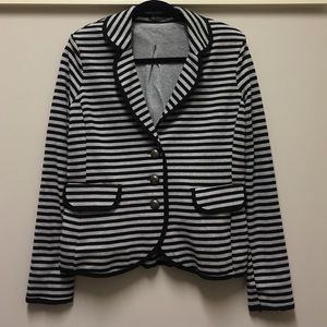 Ella Moss Black/Grey Striped Blazer