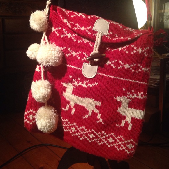 Old Navy red reindeer purse