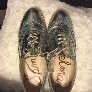 Silver oxfords size 8