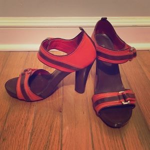 BCBG Velcro strap chunky heels