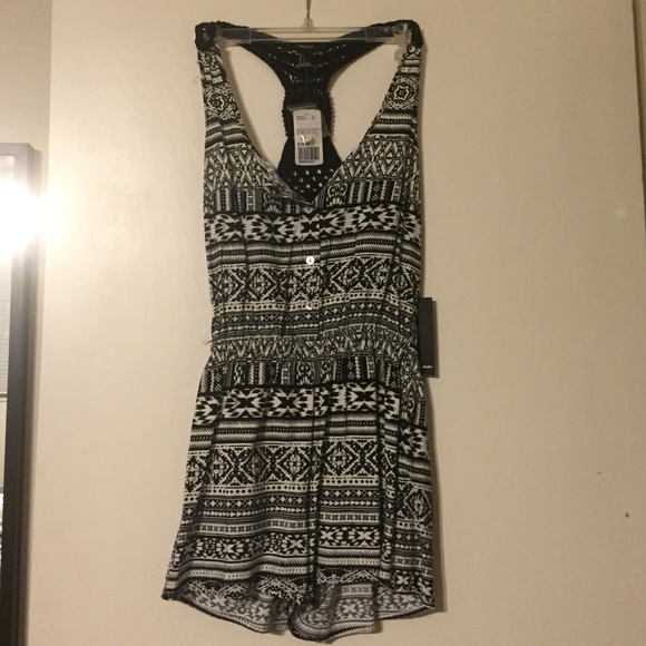 Black and white romper