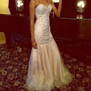 Jeweled Nude Prom Dress (mermaid)
