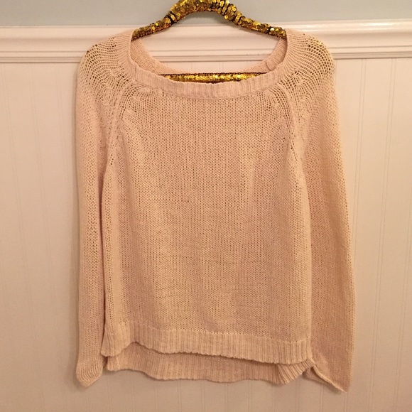 Vince Sz L Raglan Sweater Open Knit Rolled Hem - Picture 3 of 4