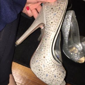 Silver high heels