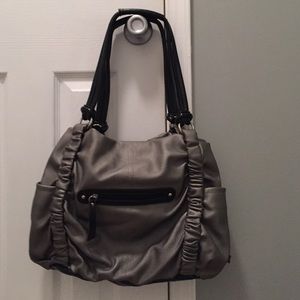 Gray/Silver leather purse