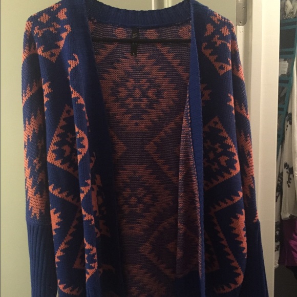 Blue and coral cardigan