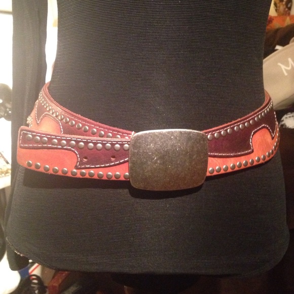 Country western leather belt