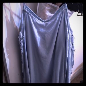 Baby blue off shoulder blouse