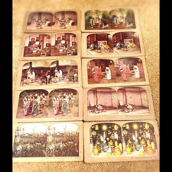 SOLD: Set of 48: 1900s Japan Stereoview Cards