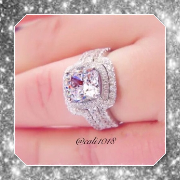 5⭐️BEST SELLER 🆕3PC White Topaz & 10K WG Filled - Picture 2 of 4