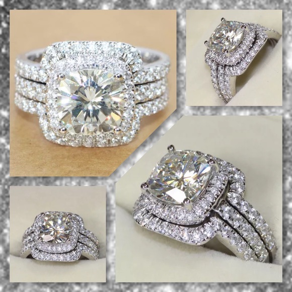 5⭐️BEST SELLER 🆕3PC White Topaz & 10K WG Filled - Picture 4 of 4