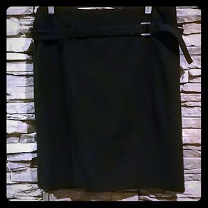 Black mini skirt with belt