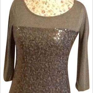 J crew grey sequenced top like new