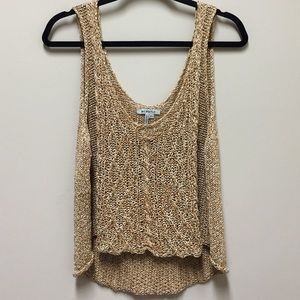 BCBG Gold/Cream Tank Cropped Sweater