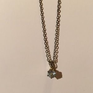 Simple light blue crystal necklace