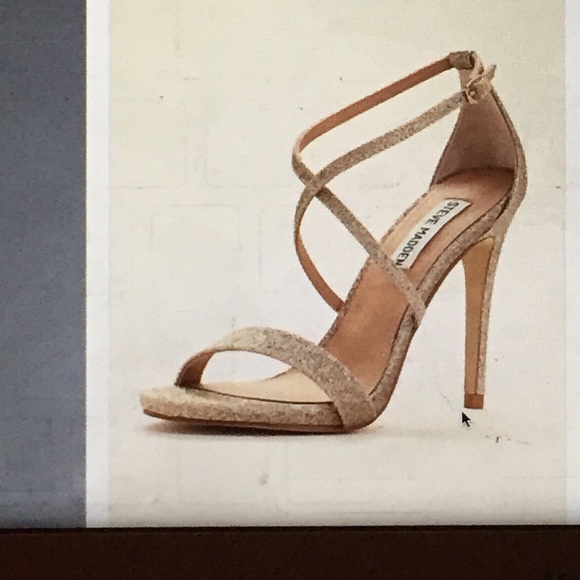 Gold sparkled high heels
