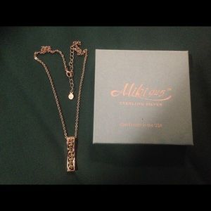 Sterling Silver Necklace with Green Stones