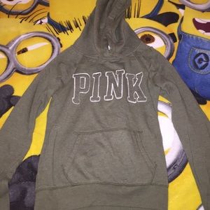 Victoria's Secret PINK olive green hoodie Xsmall