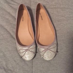 SALE Silver Glitter Flats