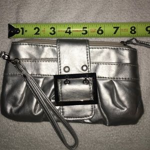 Silver shimmery wristlet/clutch