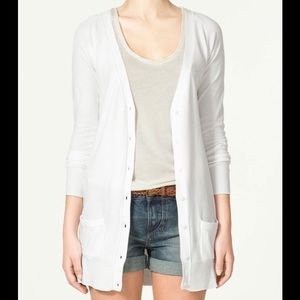 Zara Long Cardigan in White