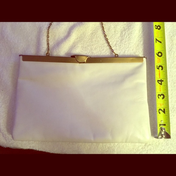 Beautiful wedding white Leather clutch / wristlet