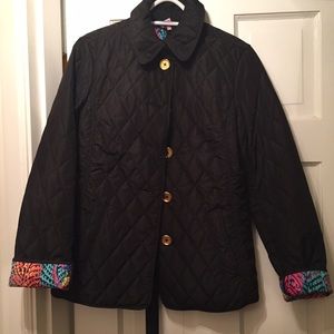 Size small black destination quilted jacket