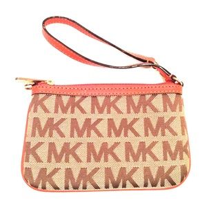 Michael Kors Wristlet, MK Orange and tan