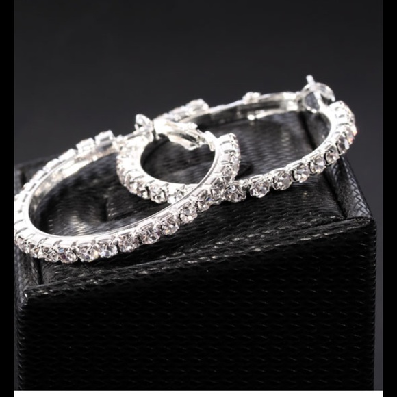 Full Flash Diamond Big Hoop Earrings