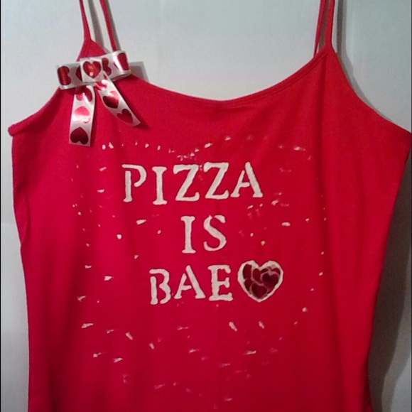 Pizza is bae shirt with bow - Picture 1 of 1