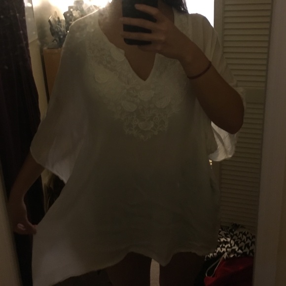 White sheer beach cover up🏝