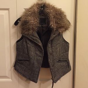 PRICE REDUCED The limited wool faux fur vest! XS