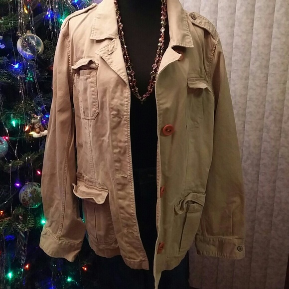 Old Navy Jackets & Blazers - Distressed khaki jacket