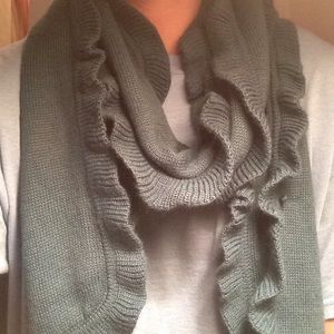 Teal JCrew ruffle scarf