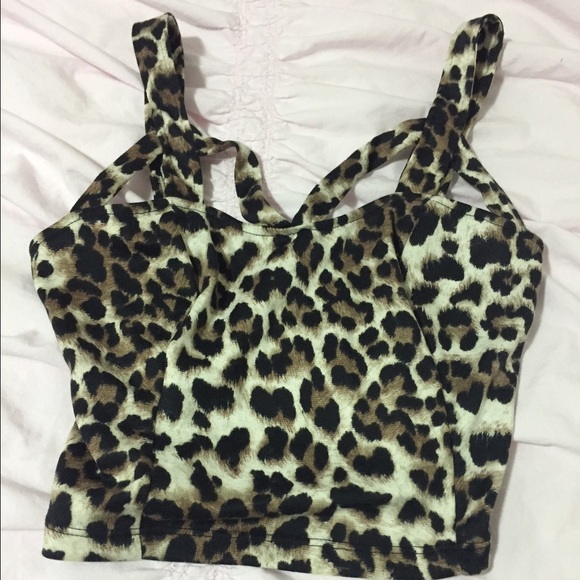 Charlotte Russe Cheetah print crop top size small
