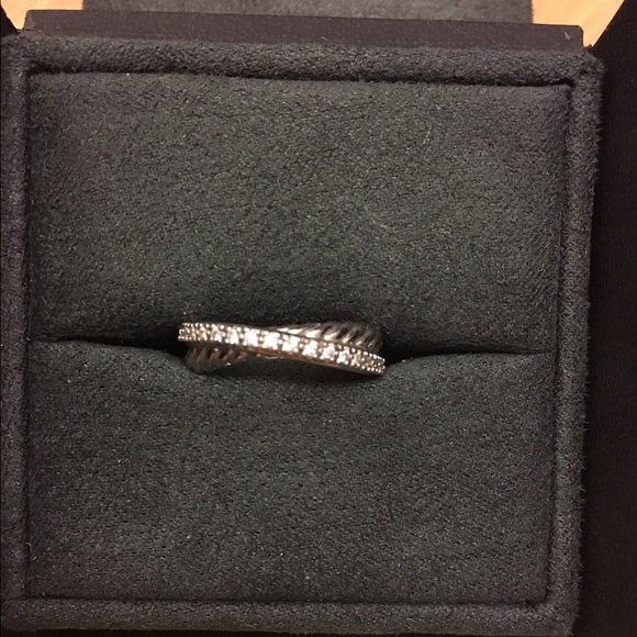 David Yurman Crossover Ring with Diamonds - Picture 2 of 4