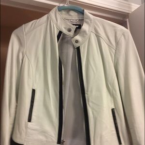 White Leather Bebe Jacket