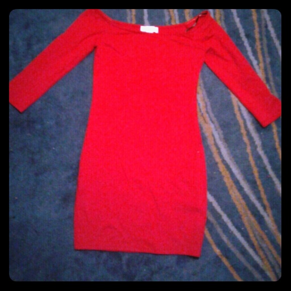 Red Hot Mini half sleeved bodycon dress
