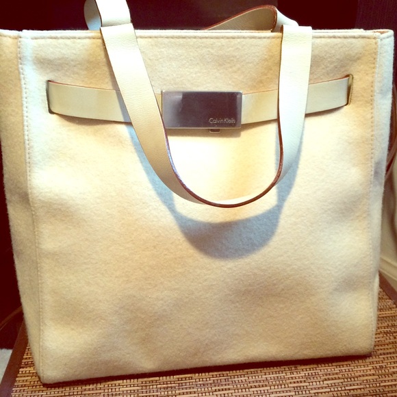 Calvin Klein Handbags - Vintage Cream Calvin Klein Handle Bag