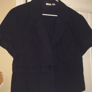 Blue pin striped short sleeve jacket