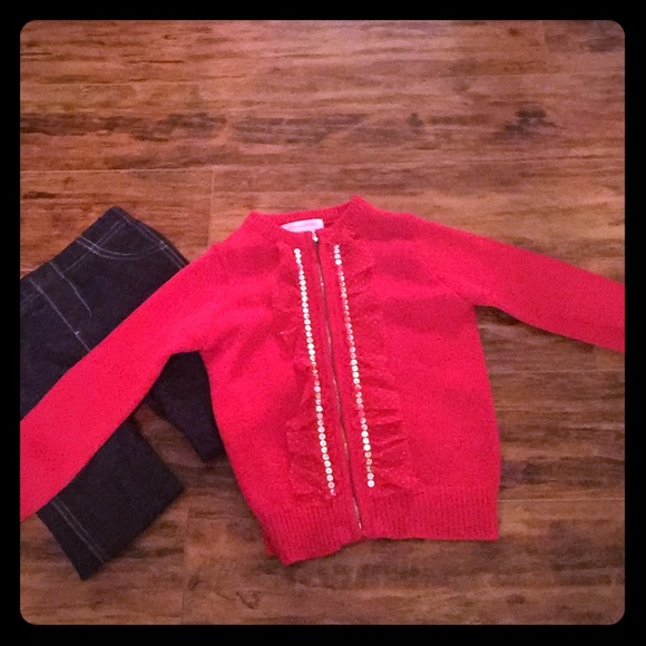 Toddler girl's zip up sweater