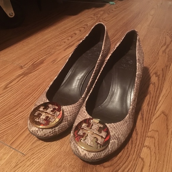 Tory Burch Snake Skin Wedge