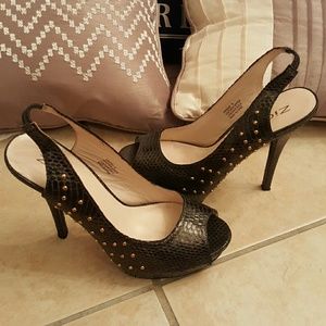 FAB Gold-studded Leather SlingBacks!!