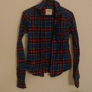 Abercrombie Black and red flannel