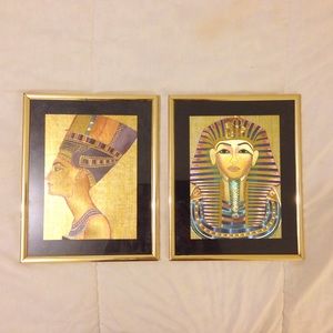 Set of Egyptian Holographic Framed Art Home Decor