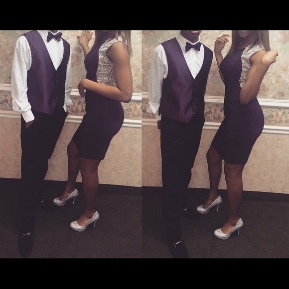 Deep Purple Fitted Cocktail Dress (Worn Once)