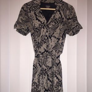 Ann Taylor black/white paisley knee length dress