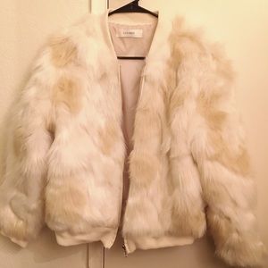 Faux fur bomber jacket