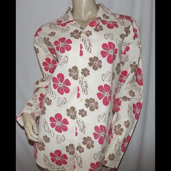 HP10/7 PAKO LORENTE Beige Floral Shirt XL