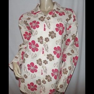 HP10/7 PAKO LORENTE Beige Floral Shirt XL